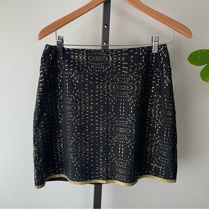 Annika Cutter & Buck Mini Skirt UPF 50 Sun Protection Black Gold Golf Tennis